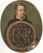 Sofonisba Anguissola Self-Portrait Holding a Medallion with the Letters of her Father s Name, china oil painting reproduction